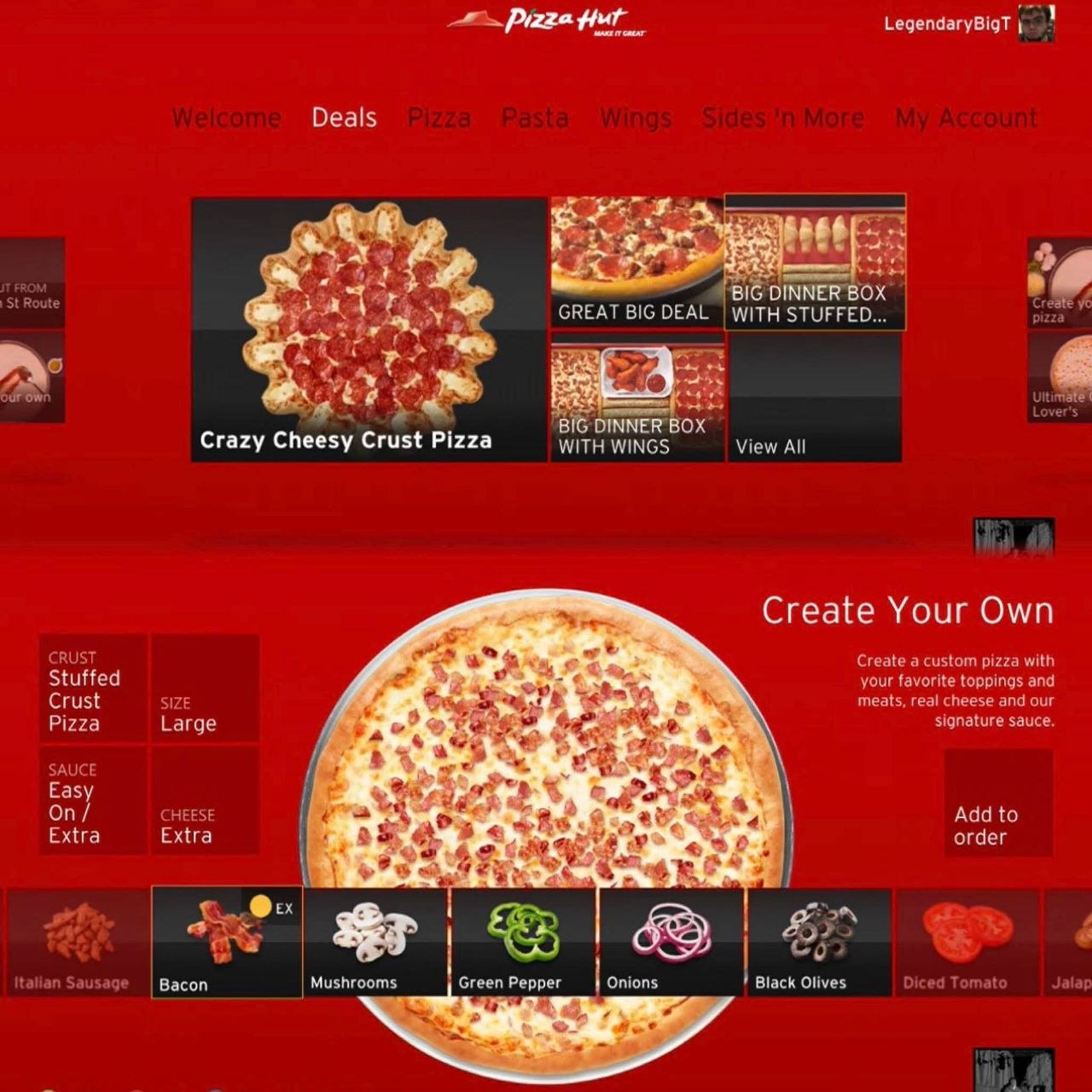 pizza hut - screenshoto pizza huto